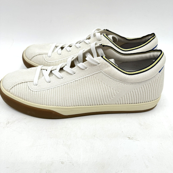 Rothy’s The Lace Up Sneaker Vanilla Ivory Knit Gum Women's 9 Hidden Heel Low Top - Picture 3 of 13